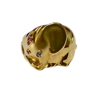 Anello Gioie Gobbo Donna in Oro giallo Rubino ANOGRUBR98 - ANOGRUBR98